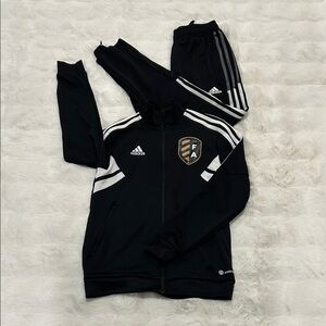 adidas Kids Black and White Tracksuit Set